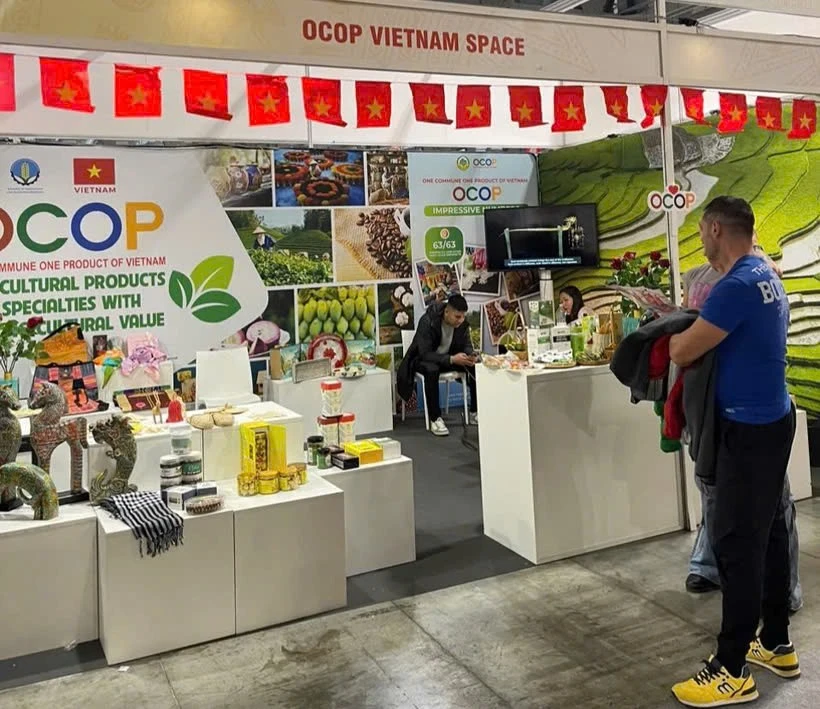 Typical OCOP products of Vietnam are introduced in the European market. Photo: VietnamPlus.