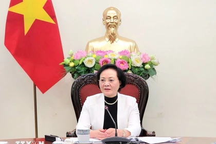 Deputy PM Pham Thi Thanh Tra speaks at the working session with the Ministry of Home Affairs on December 4. (Photo: VNA)
