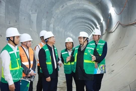 PM Pham Minh Chinh inspects the underground section at the S11 Van Mieu station of the Nhon – Hanoi Station railway line on February 22. (Photo: VNA)