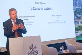 Singapore's Minister for Foreign Affairs Vivian Balakrishnan speaks at the Year Opener event held by the Singapore Institute of International Affairs (SIIA). (Photo: VNA)