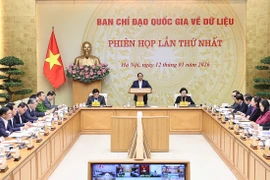 Prime Minister Pham Minh Chinh chairs the first meeting of the National Steering Committee on Data on January 12. (Photo: VNA)