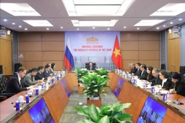 NA Vice Chairman Nguyen Khac Dinh presides over an online meeting between the Vietnam – Russia Parliamentary Friendship Group of the Vietnamese NA and the Group for Cooperation with the Vietnamese NA of the Russian Federation Council on November 7. (Photo: vietnam.vn) 