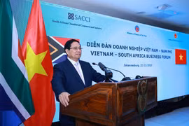 PM Pham Minh Chinh addresses the Vietnam – South Africa Business Forum in Johannesburg on November 21. (Photo: VNA)