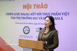 Deputy Director of the Ho Chi Minh City Investment and Trade Promotion Centre (ITPC) Ho Thi Quyen addresses the seminar on April 3. (Photo: VNA)
