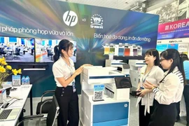 A booth at VietOffice 2024. The first VietOffice held in May last year was a success, generating positive results. (Photo: VNA)
