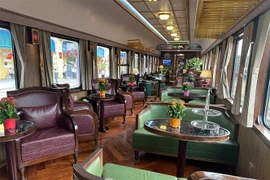 The train offers 64-seat standard carriages, including a VIP carriage with Indochine-style interiors. (Photo: VNA)