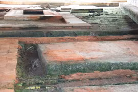 An excavated part of the Go Thanh archaeological site (Photo: VNA)