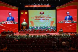 Prime Minister Pham Minh Chinh, who is also Politburo member and Secretary of the Government’s Party Committee, speaks at the first Party Congress of the Government on October 12. (Photo: VNA)