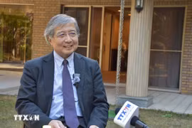 Professor Toshiro Nishizawa of the University of Tokyo in an interview granted to the Vietnam News Agency (Photo: VNA)