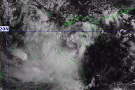 The location of Storm Nongfa's centre at 10am on August 30, 2025. (Photo published by VNA)
