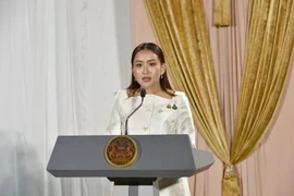 Thai Prime Minister Paetongtarn Shinawatra speaks at an event in Bangkok. (Photo: Xinhua/VNA)