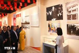 The exhibition displays over 150 objects kept at the museum and the Archives Department of the Party Central Committee Office. (Photo: VNA)