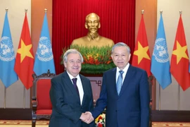 Party General Secretary To Lam receives United Nations Secretary-General António Guterres in Hanoi on October 25. (Photo: VNA)