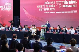Prime Minister Pham Minh Chinh speaks at the high-level dialogue of the Vietnam Private Sector Forum (VPSF) 2025 on September 16. (Photo: VNA) 