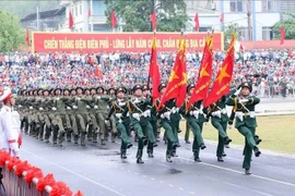 A parade at the ceremony marking the 70th anniversary of the historic Dien Bien Phu Victory (May 7, 1954 - 2024). (Photo: VNA)