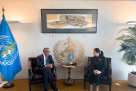 Minister attached to the Thai Prime Minister's Office Jiraporn Sindhuprai (right) and WHO Director-General Dr. Tedros Adhanom Ghebreyesus at their recent meeting in Geneva. (Photo: thainews.prd.go.th)