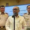 Coordinating Minister for Food Zulkifli Hasan (center) delivers a speech at the National Working Meeting of Barantin in Jakarta on January 16, 2025. (Photo: Antara)