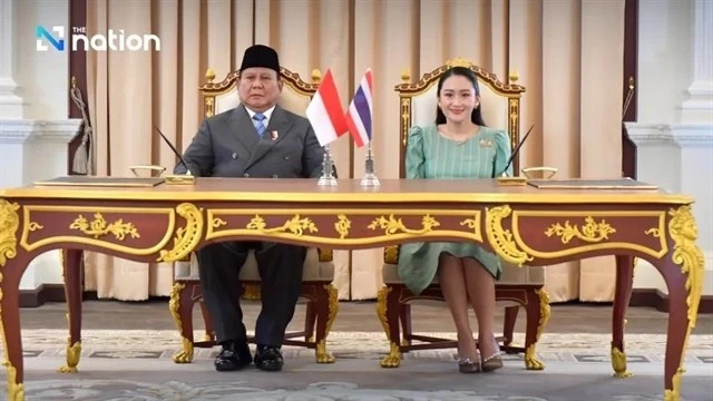 Thai Prime Minister Paetongtarn Shinawatra and Indonesian President Prabowo Subianto at the Government House in Bangkok. (Photo: The Nation/ANN)