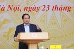 Prime Minister Pham Minh Chinh speaks at the 14th meeting of the National Steering Committee for Illegal, Unreported and Unregulated Fishing Prevention and Control on September 23. (Photo: VNA)