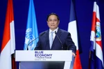 Prime Minister Pham Minh Chinh speaks at the plenary session on ensuring sustainable ocean governance and finance of the Blue Economy and Finance Forum. (Photo: VNA)