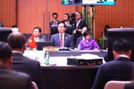 Deputy Prime Minister and Minister of Foreign Affairs Bui Thanh Son (C) attends the plenary session of the 58th ASEAN Foreign Ministers' Meeting. (Photo: VNA)