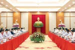 The meeting between the Politburo and the Standing Board of the Government’s Party Committee on September 10 (Photo: VNA)