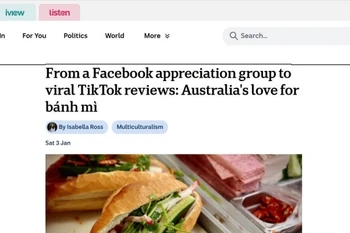 The article published on the ABC News website highlights Australians’ love for Vietnam’s iconic banh mi (Screenshot photo of the news site)