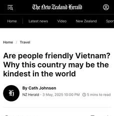 The articles by journalist Cath Johnsen on New Zealand Herald. (Photo: VNA broadcasts)