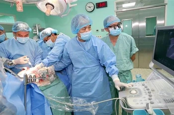 The transplant team at the Hue Central Hospital in action (Photo: VNA)
