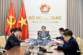 Minister of Foreign Affairs Le Hoai Trung holds phone talks with Kaja Kallas, Vice-President of the European Commission and the European Union’s High Representative for Foreign Affairs and Security Policy, on March 6. (Photo courtesy of the Ministry of Foreign Affairs)