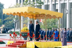 Top Vietnamese leader hosts welcome ceremony for Swiss President