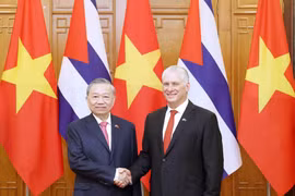Party chief welcomes, holds talks with Cuban leader