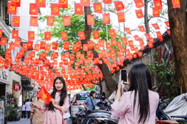 Hanoi vibrant with national flags marking big festivals