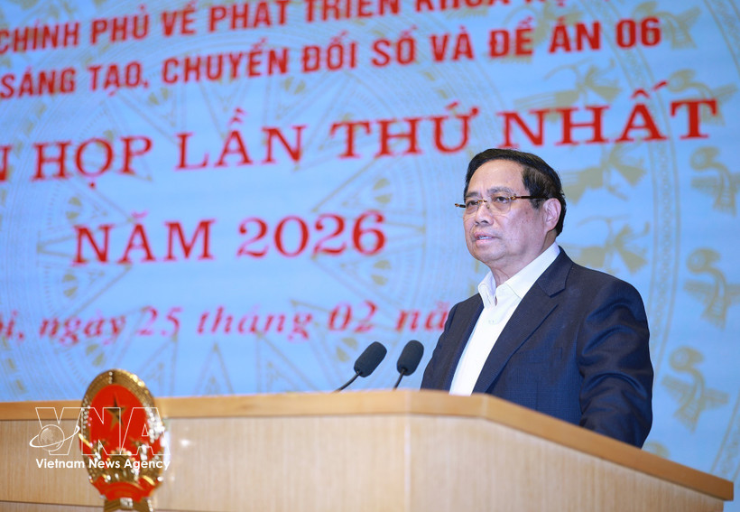 Prime Minister Pham Minh Chinh speaks at the first meeting in 2026 of the Government’s Steering Committee on science and technology development, innovation, digital transformation and Project 06 (Photo: VNA)