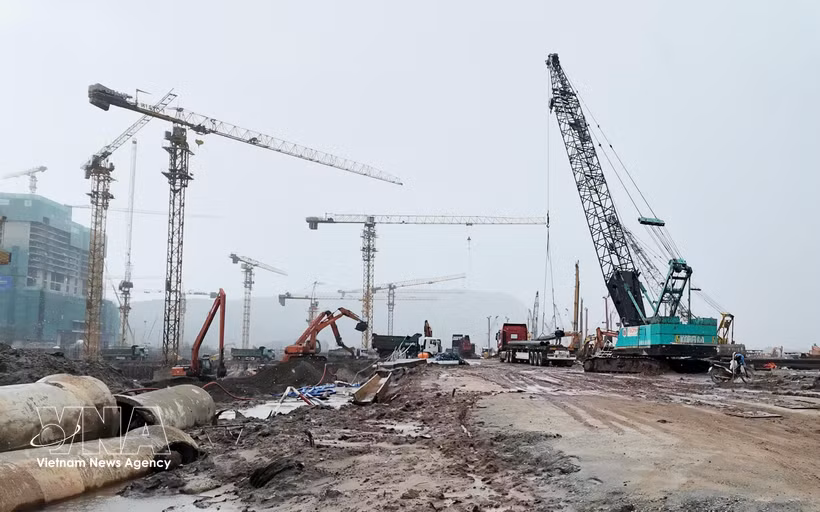 The construction site of the APEC Conference Centre in Phu Quoc special zone, An Giang province. (Photo: VNA)
