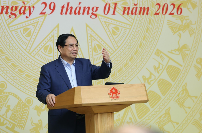 Prime Minister Pham Minh Chinh speaks at the 17th meeting of the Central Council for Emulation and Commendation for the 2021–2026 term (Photo: VNA)