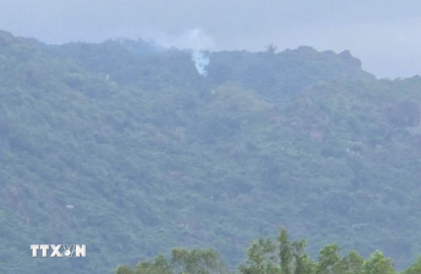 The mountainous area where the military aircraft crashes (Photo: VNA)