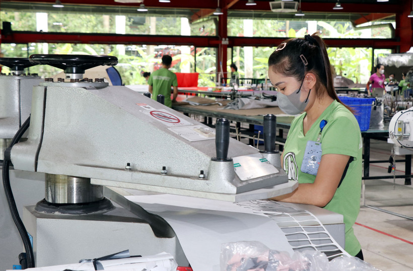 Workers at Maxport Limited Vietnam Co., Ltd. – Nam Dinh branch (Nam Dinh ward, Ninh Binh province). (Photo: VNA)