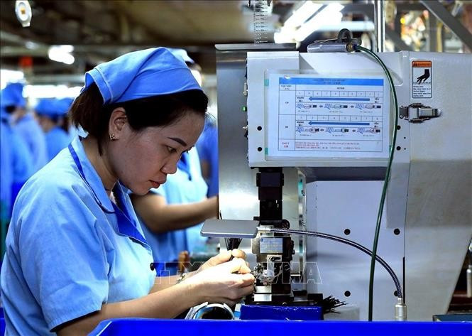 Semiconductor wire production at an industrial park in former Hoa Binh province (now Phu Tho province). (Photo: VNA) 