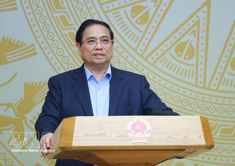 Prime Minister Pham Minh Chinh addresses the first meeting in 2026 of the National Steering Committee for Cybersecurity. (Photo: VNA)