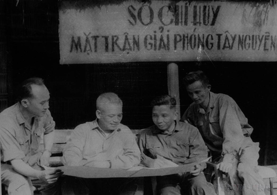 At the start of the 1975 Spring General Offensive and Uprising, the Politburo, Central Military Commission, and High Command select the Central Highlands the primary direction of attack, with Buon Ma Thuot as the key opening battle. In the photo: The Headquarters of the Central Highlands Front, March 1975. (Photo: VNA)