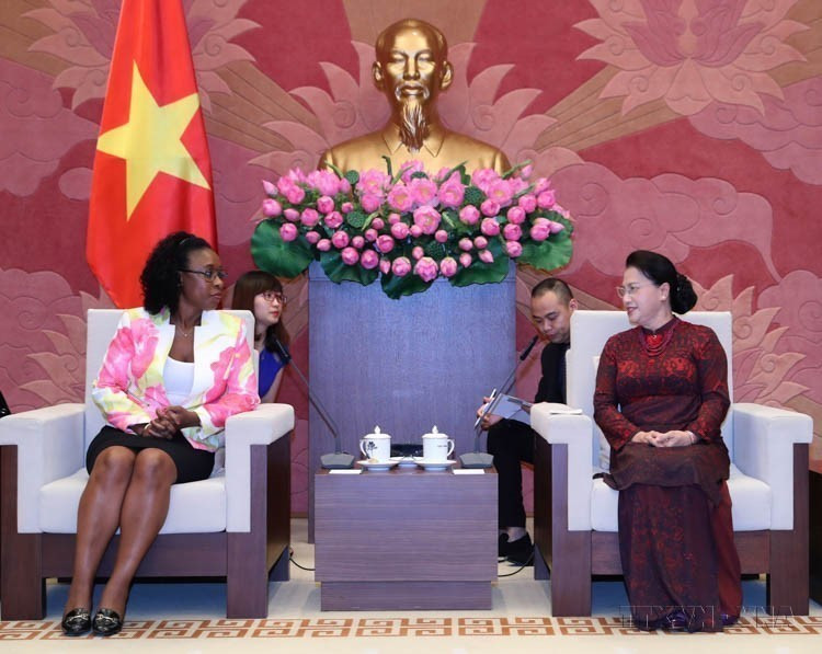 National Assembly Chairwoman Nguyen Thi Kim Ngan receives Beatriz Buchili, Attorney General of Mozambique, during her working visit to Vietnam (Hanoi, August 21, 2017). (Photo: VNA)