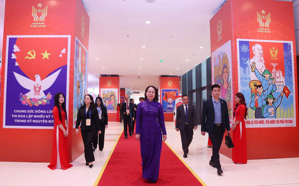 Vice State President Vo Thi Anh Xuan, who is also First Vice Chairwoman of the Central Emulation and Commendation Council and head of the organising committee for the 11th National Patriotic Emulation Congress. (Photo: VNA)