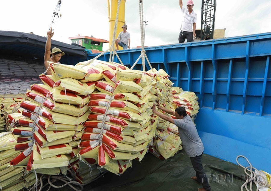 Vietnam’s main exports to Angola include garments and textiles, machinery and equipment, tools and spare parts, tobacco, confectionery, and rice. In the photo: Rice export in the Mekong Delta city of Can Tho. (Photo: VNA)
