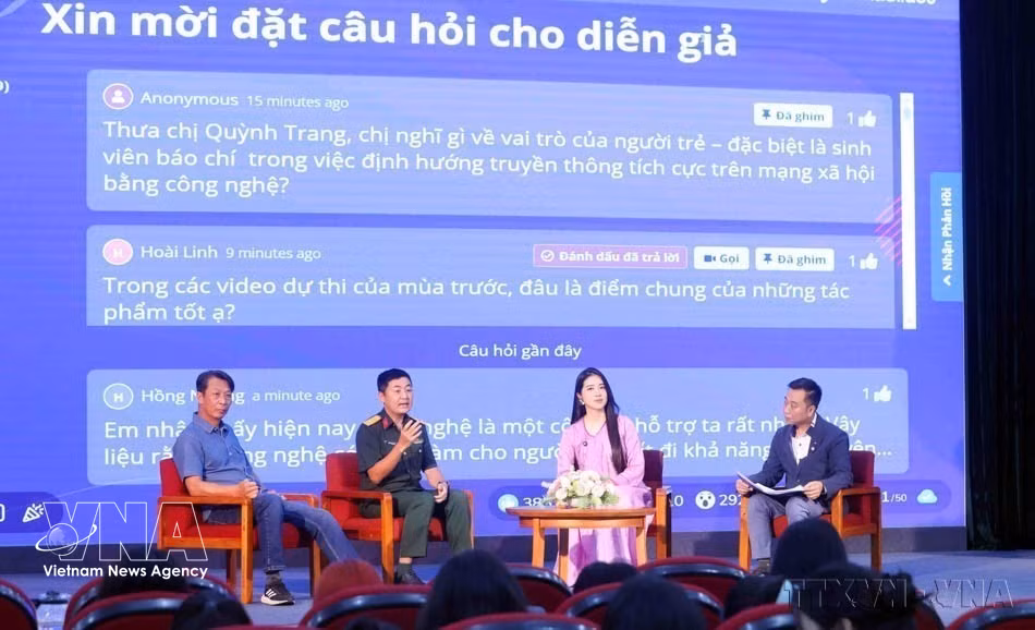 The Vietnam News Agency and Viettel Military Industry and Telecoms Group jointly organise a seminar titled “The Flow of Technology - Nurturing Happiness” to inspire creativity for the second “Technology with Heart” Awards on June 13, 2025. (Photo: Pham Kien – VNA)