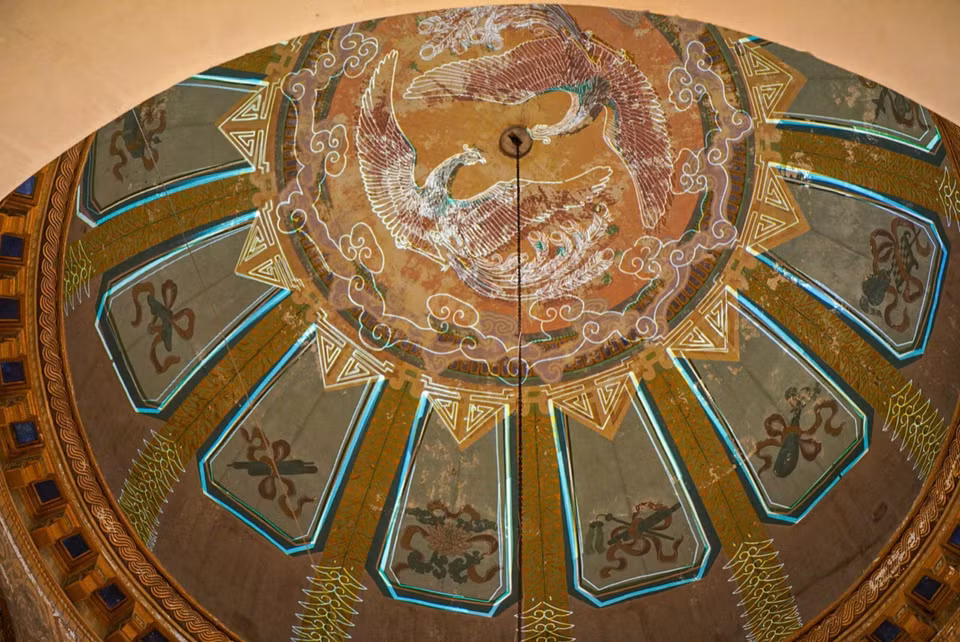 The typical French architecture inside University of Science blends with artistic elements. (Photo: VNA)
