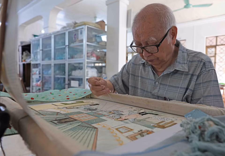Traditional hand-embroidered products from Thang Loi artisans are beloved by both domestic and international customers. (Photo: VNA)