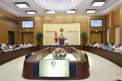 National Assembly (NA) Chairman Tran Thanh Man speaks at the meeting. (Photo: VNA)