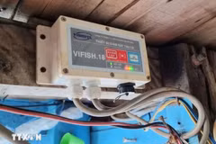A vessel monitoring system (VMS) installed on fishing boats of Ninh Thuan province's fishermen. (Photo: VNA)