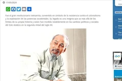 The Radio Nacional Argentina's website publishes an article praising President Ho Chi Minh. (Photo: Screenshot)